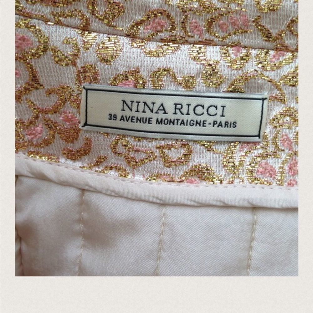 Nina Ricci Gold Rose Jacquard Print Jacket 10 NWT - Picture 3 of 7